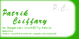 patrik csiffary business card
